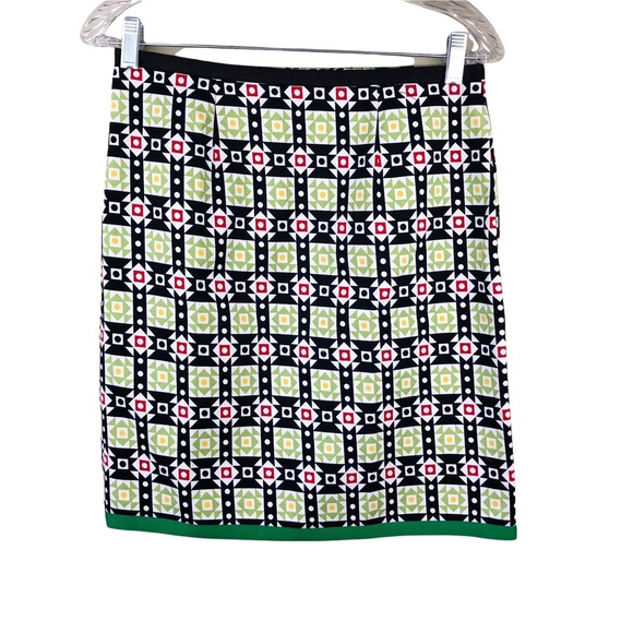 Etcetera Skirt Geometric Green Black Red Size 2 - Picture 5 of 5